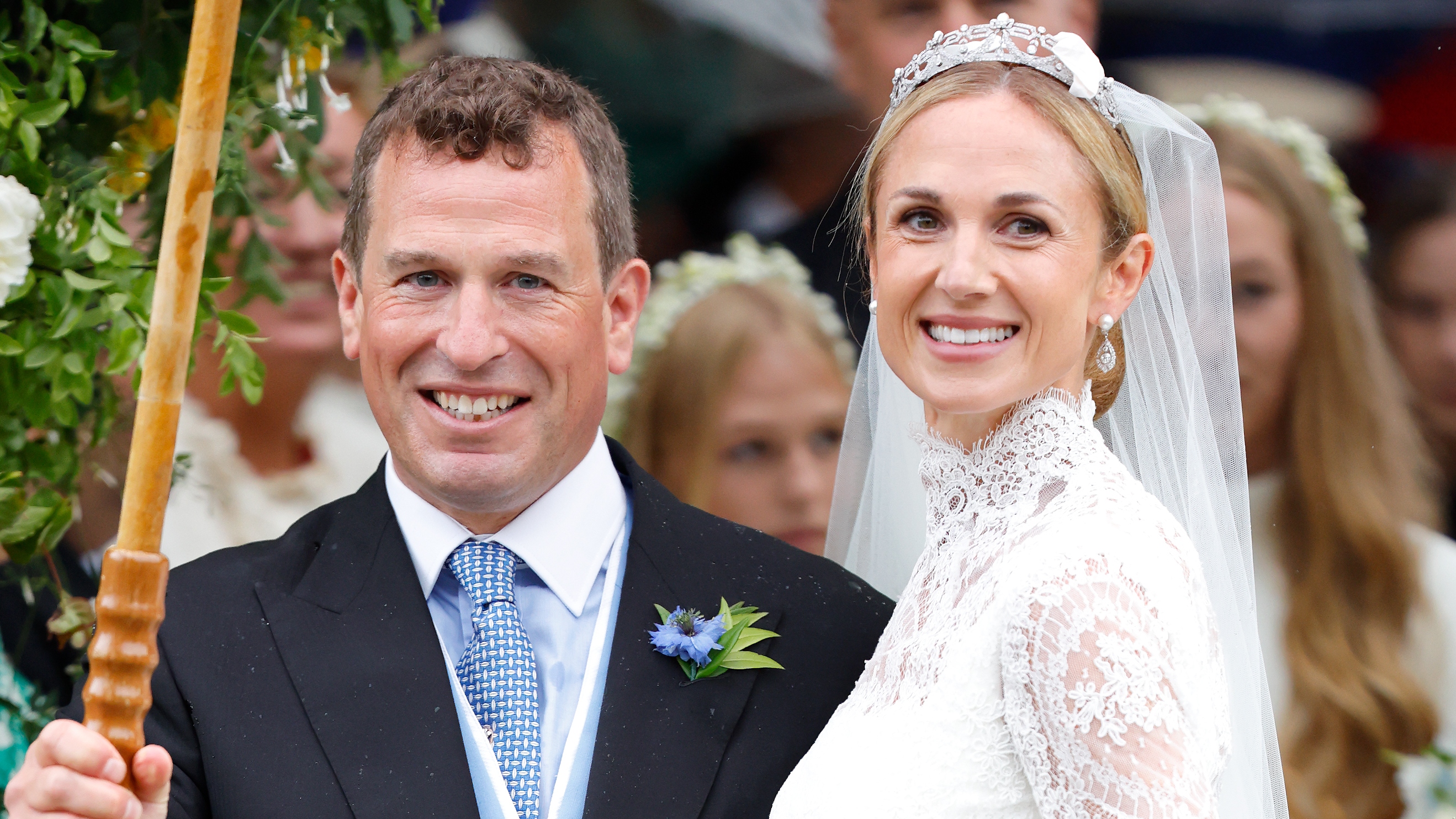 Peter Phillips and Harriet Sperling depart All Saints' Church following their wedding on June 6, 2026
