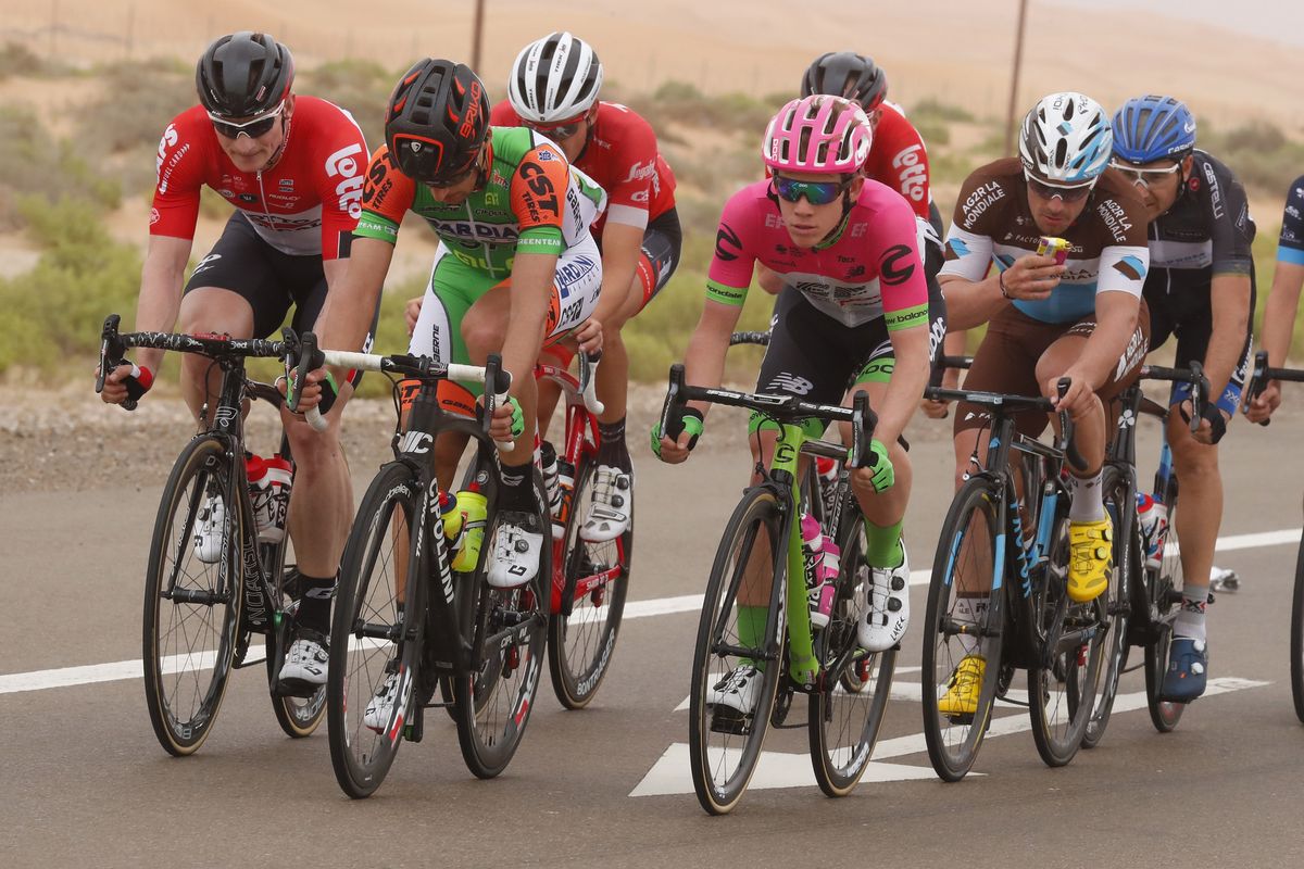 Nine riders got away on stage 5 of the Abu Dhabi Tour
