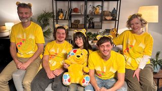 Outnumbered cast wearing Pudsey ears for Children in Need