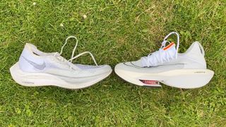 Nike Air Zoom Vaporfly NEXT% 2, left; and Nike Air Zoom Alphafly NEXT% 2, right