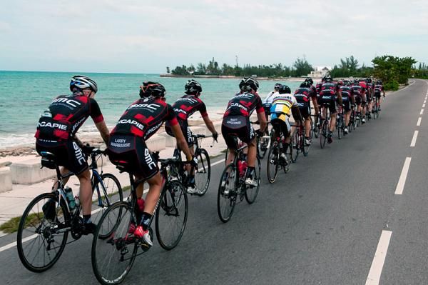 BMC-Hincapie Sportswear Development Team riders training in the Bahamas