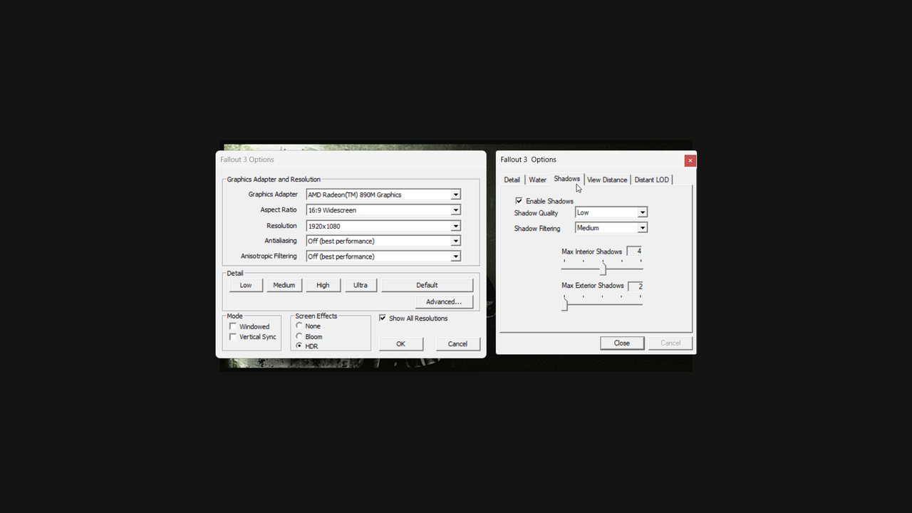 Fallout 3 settings