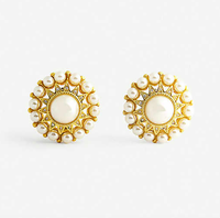 Jennifer Gibson Pre-loved faux-pearl, crystal and gold-plated clip-on earrings, £220, £176 (Save 20%)