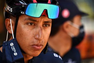 VILLARDDELANS FRANCE SEPTEMBER 15 Start Egan Arley Bernal Gomez of Colombia and Team INEOS Grenadiers during the 107th Tour de France 2020 Stage 16 a 164km stage from La TourDuPin to VillardDeLans 1152m Auberge de la Cte 2000 TDF2020 LeTour on September 15 2020 in VillardDeLans France Photo by Marco Bertorello PoolGetty Images