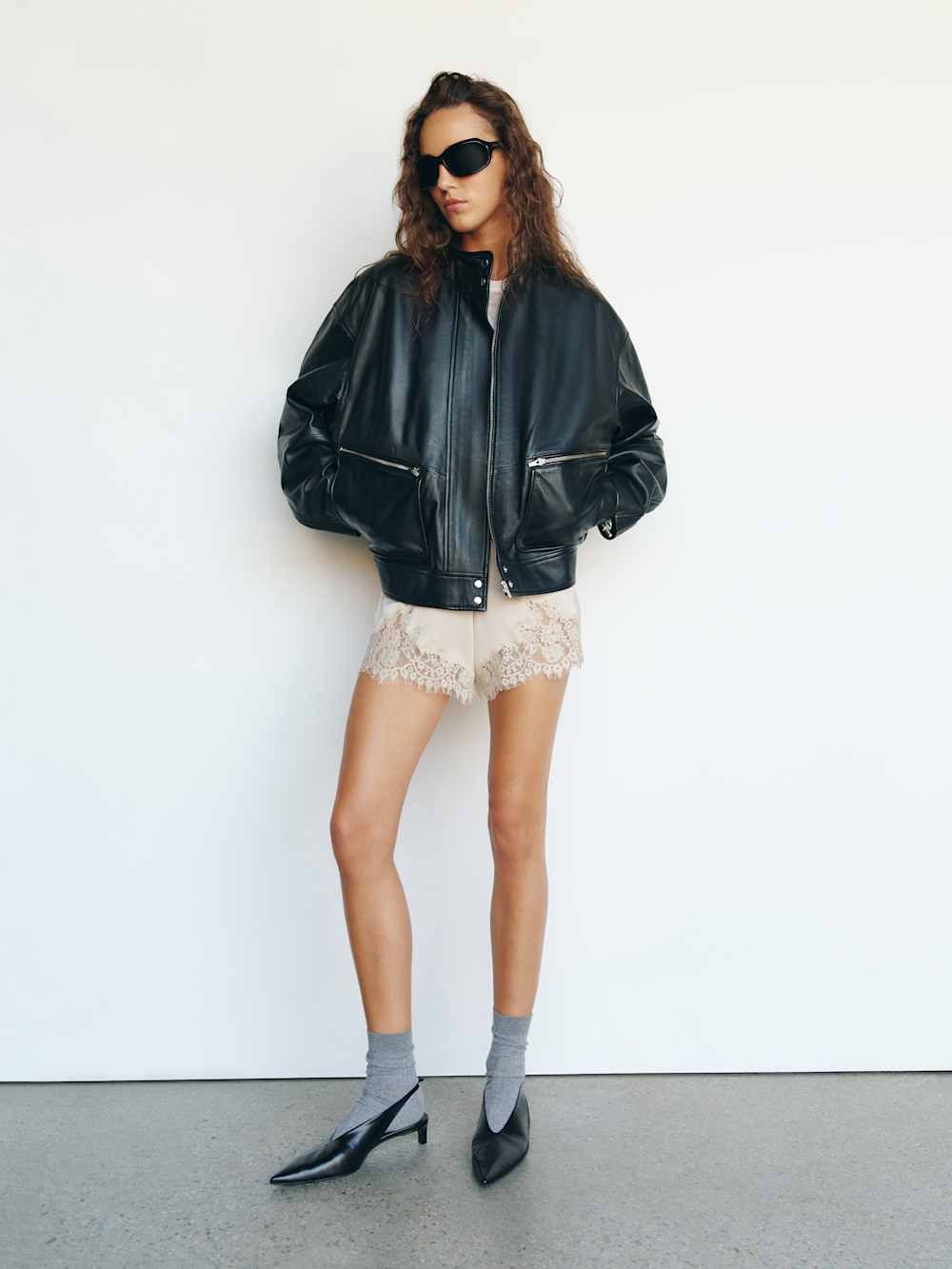 Veda Harrison Leather Oversized Bomber