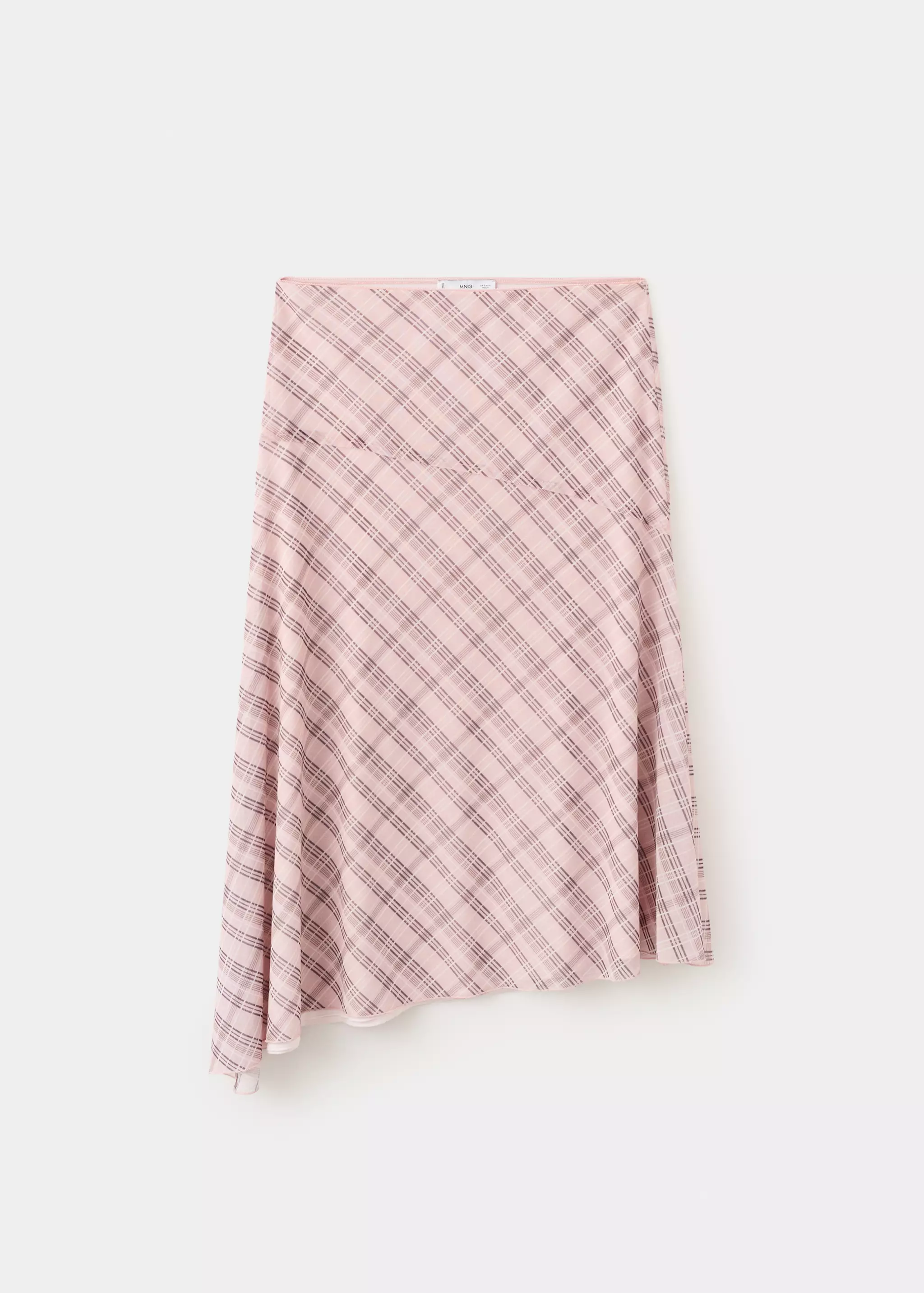 Checked Asymmetric Skirt - Women | Mango Usa