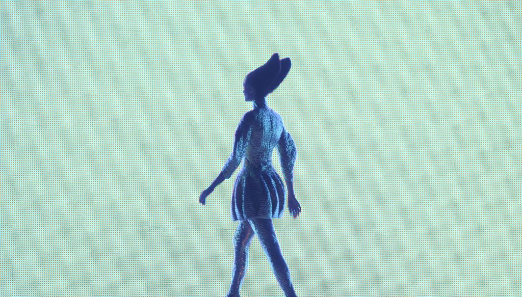 Blue person walking