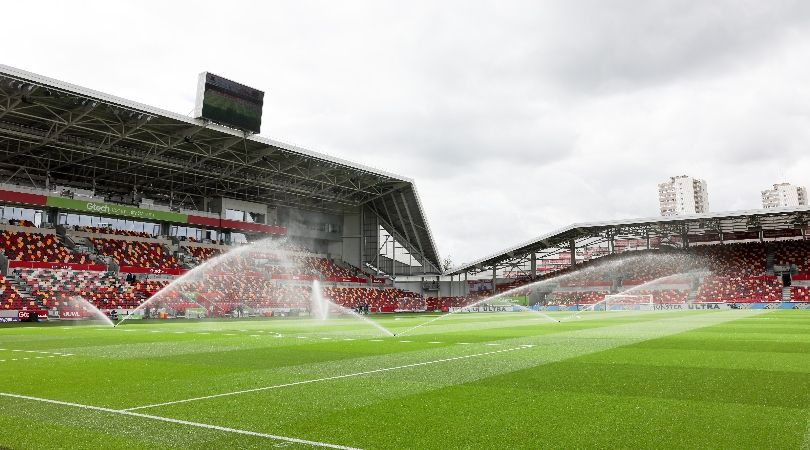 General view of Brentford Community Stadium ahead of their Premier League game against Tottenham in August 2023.