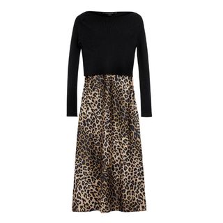 Hera Leopard Print 2-In-1 Midi Dress