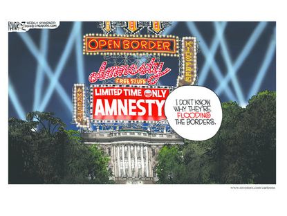 Political cartoon White House immigration