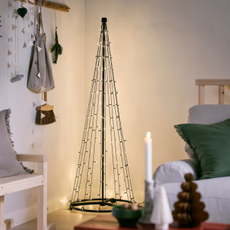 IKEA STRALA LED Christmas Tree in corner of a living room.
