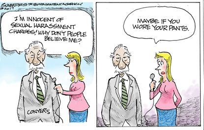 Political cartoon U.S. John Conyers sexual harassment