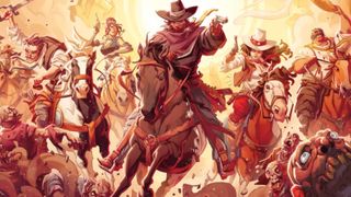 Horse-riding cowboys gallop into a zombie horde from Zombicide: Undead or Alive - Riding Wild