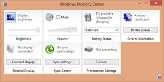 Windows Mobiliy Center 8.1