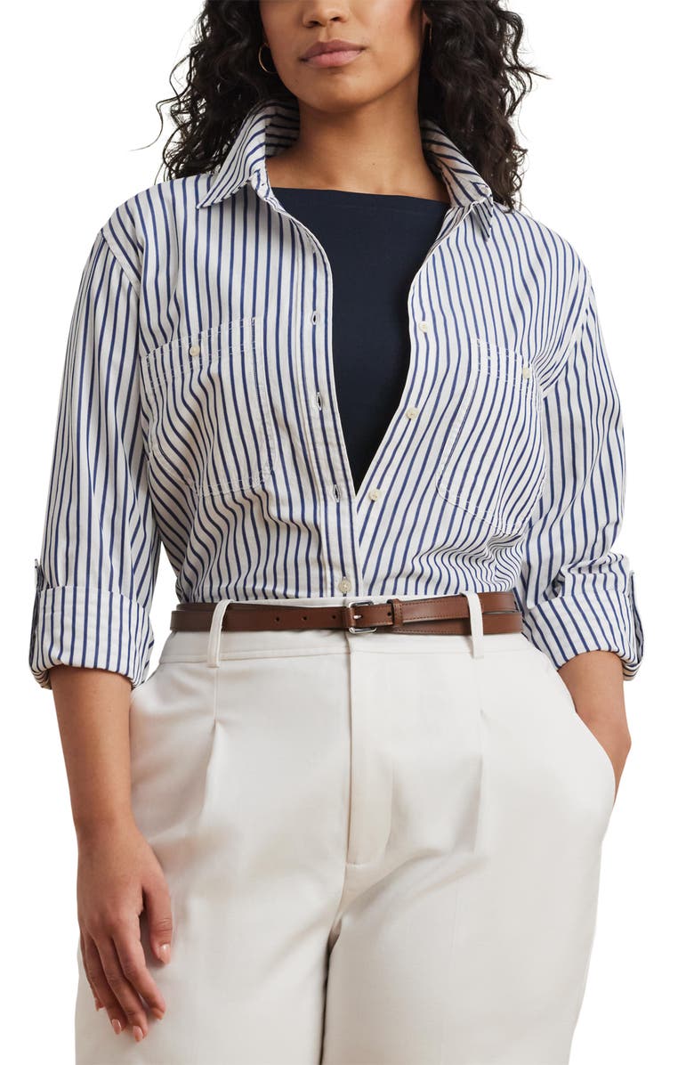 Rimnan Port Stripe Button-Up Shirt