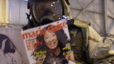 soldier reading marie claire