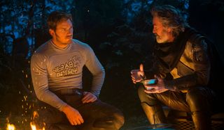Chris Pratt and Kurt Russell in Guardians of the Galaxy 2
