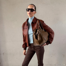 woman wearing icy blue color trend spring 2026