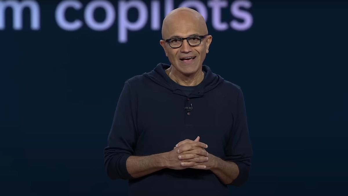 Satya Nadella keynote speech screenshot