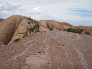 A spot along the Hell's Revenge Trail near Moab, Utah, where a dinosaur track was stolen.