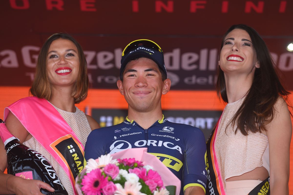 Caleb Ewan (Orica-Scott) can't wipe his smile off his face