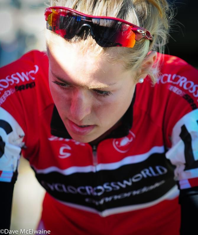 Mag Rochette (Cyclocrossworld.com) seemed quite serious about her warm-up today