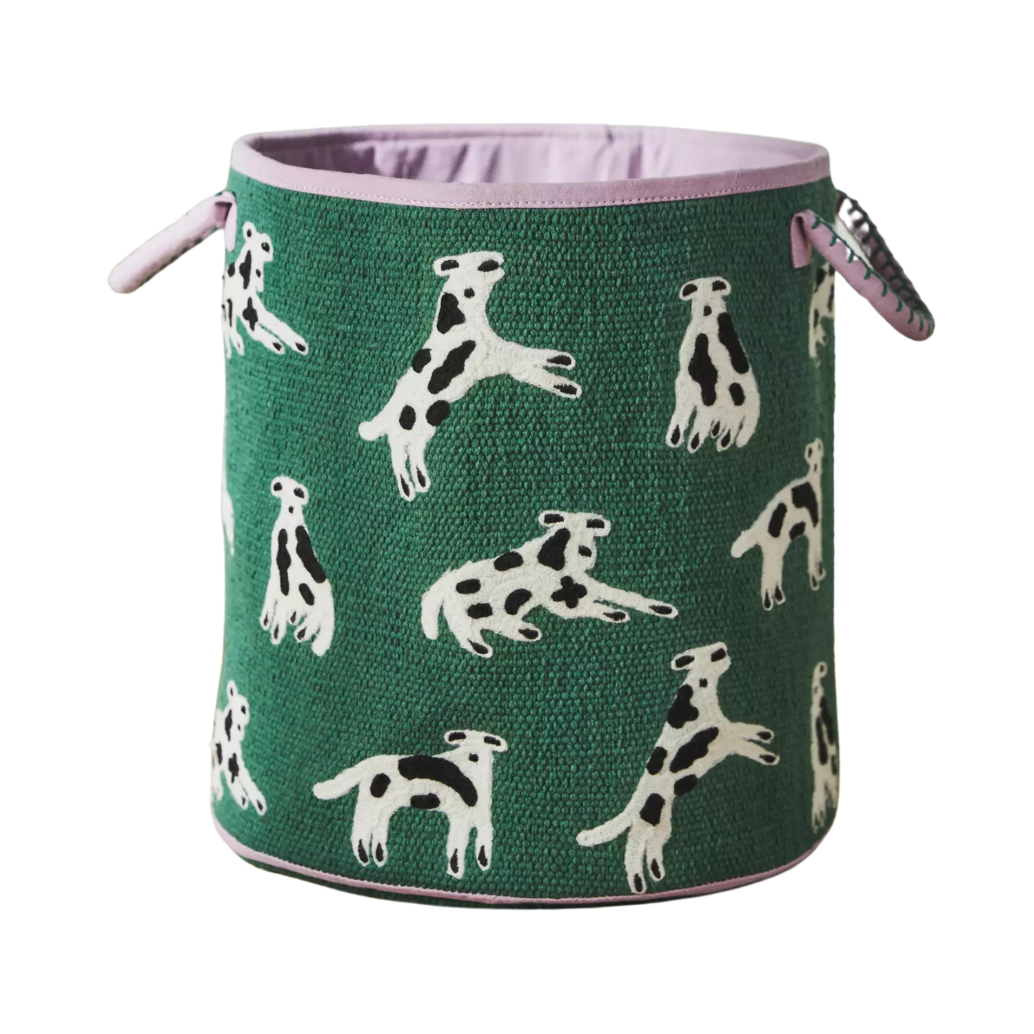 A Dog Print Cotton Rug Storage Basket from Anthropologie
