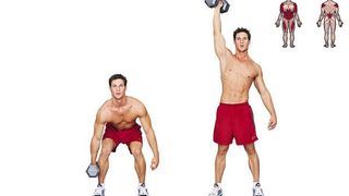 Single-arm curl to press