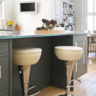 kitchen with island seating and counter