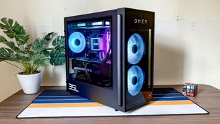 HP Omen 35L Gaming PC on desk 