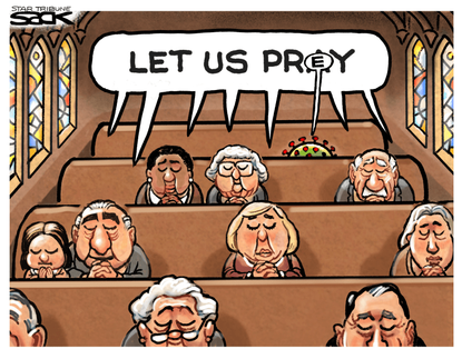 Editorial Cartoon U.S. church coronavirus&nbsp;
