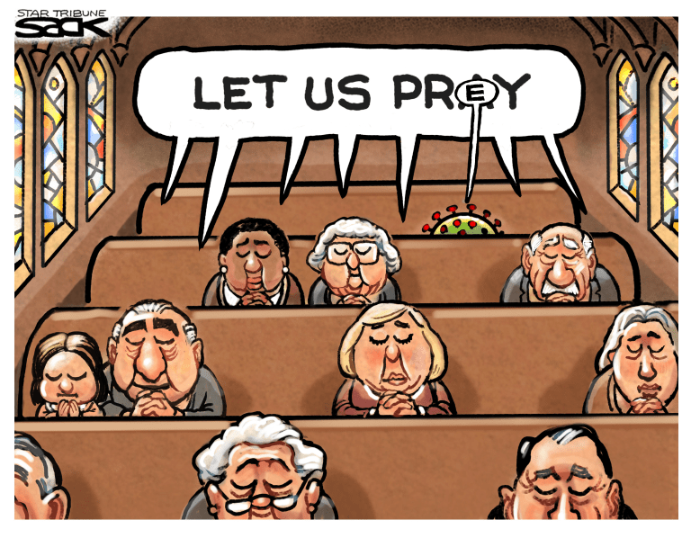 Editorial Cartoon U.S. church coronavirus&amp;amp;nbsp;