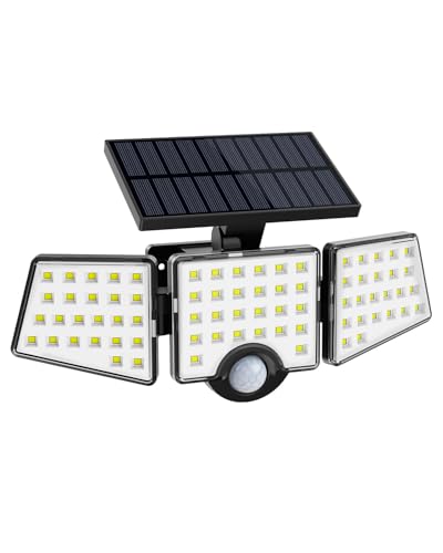 Lepro Solar Security Lights, 1200lm Solar Floodlights Motion Sensor With 360 Degree 3 Adjustable Heads, Ip65 Waterproof, Wide Lighting Angle Solar Lights Outdoor for Yard Garage Pathway