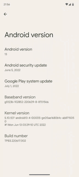 Android 13 Beta 3.3 Easter Egg