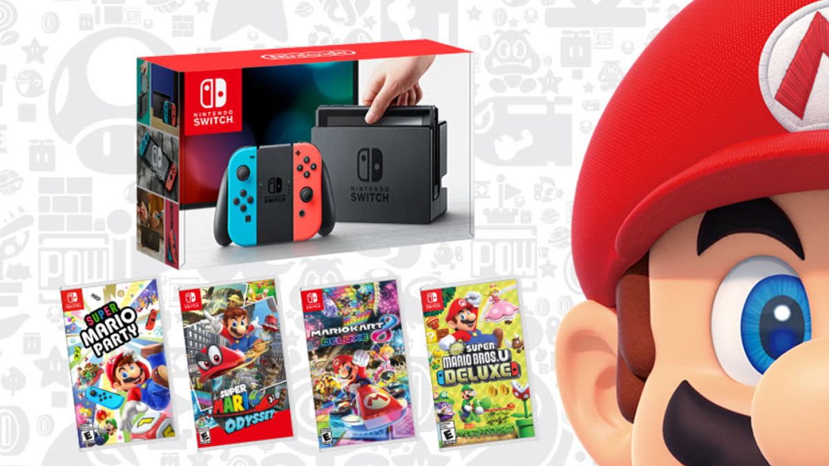 Get a Nintendo Switch, a game, and a really cool Mario pin for $329.99 ...