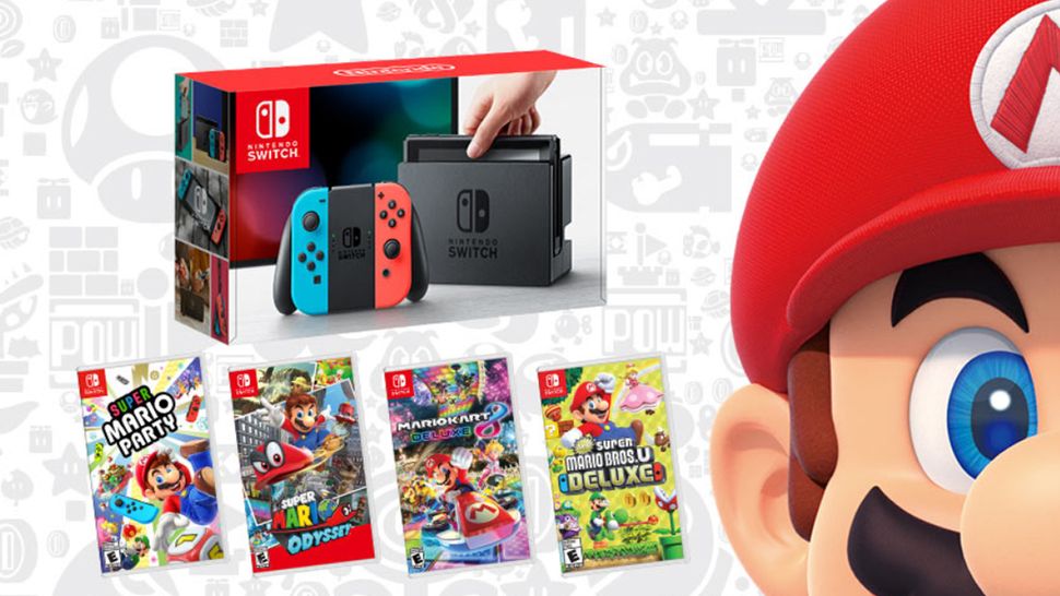 Get a Nintendo Switch, a game, and a really cool Mario pin for less