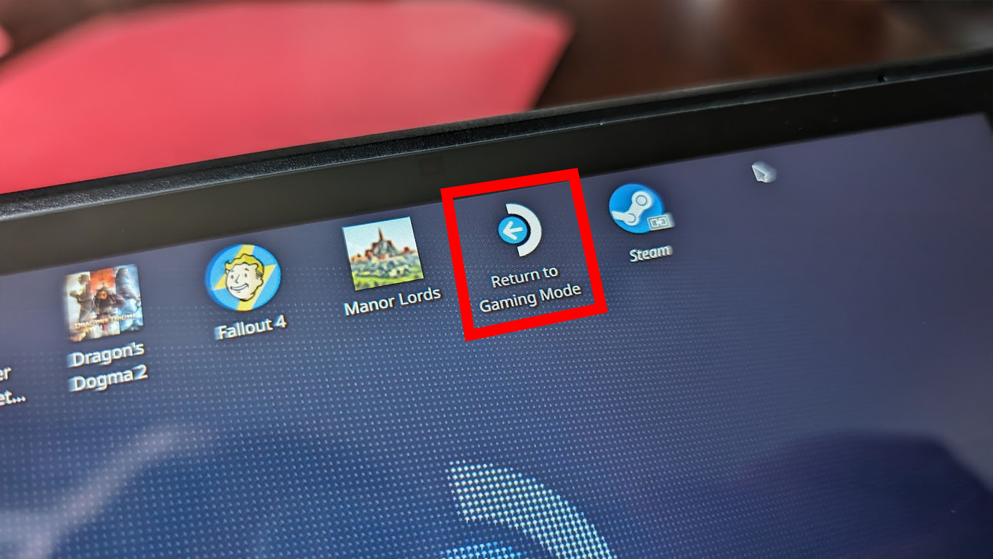 Google on Steam Deck: Return to Steam Deck.