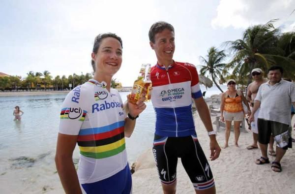 Marianne Vos (Rabobank) and Niki Terpstra (Omega Pharma-Quick Step)