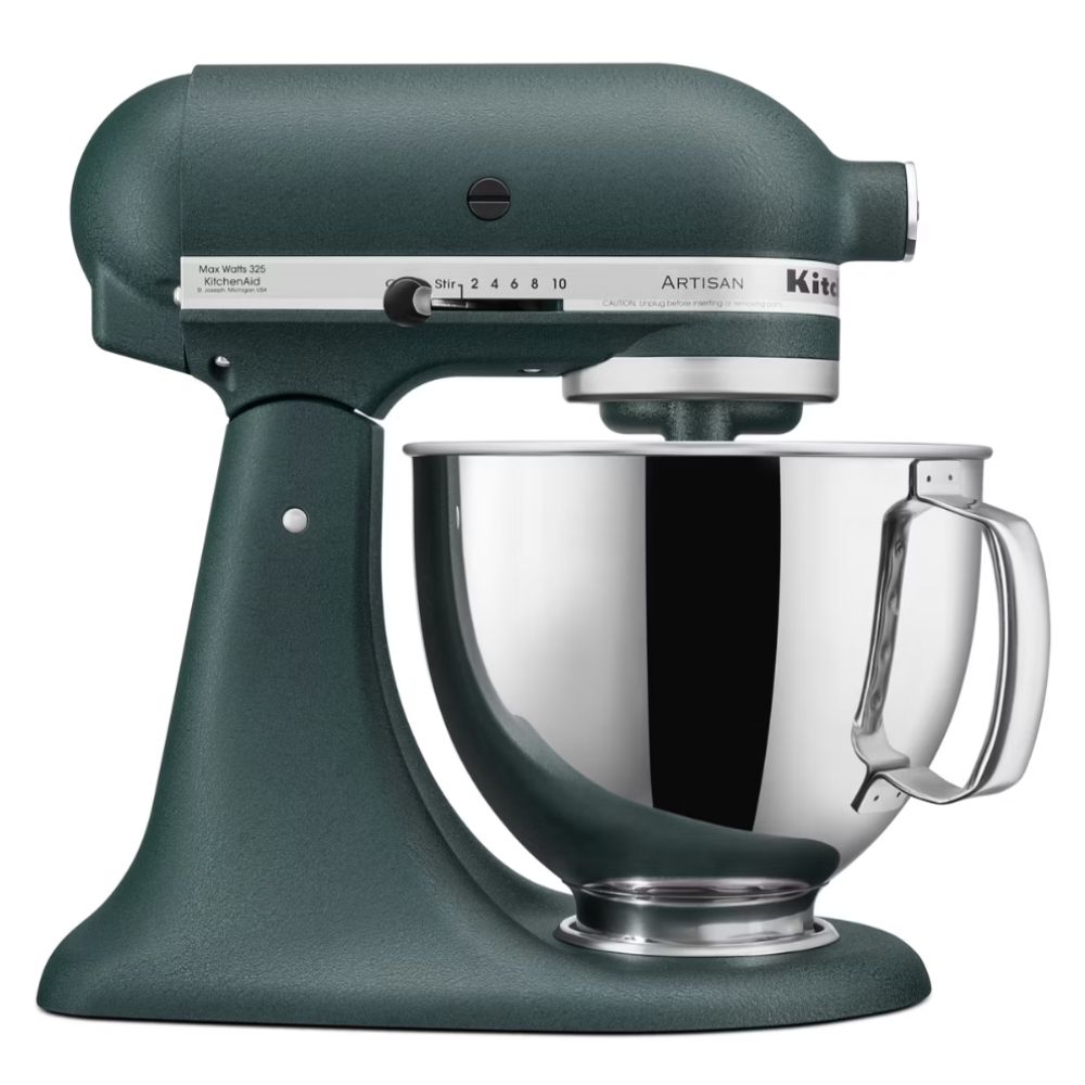 Dark green KitchenAid Artisan stand mixer