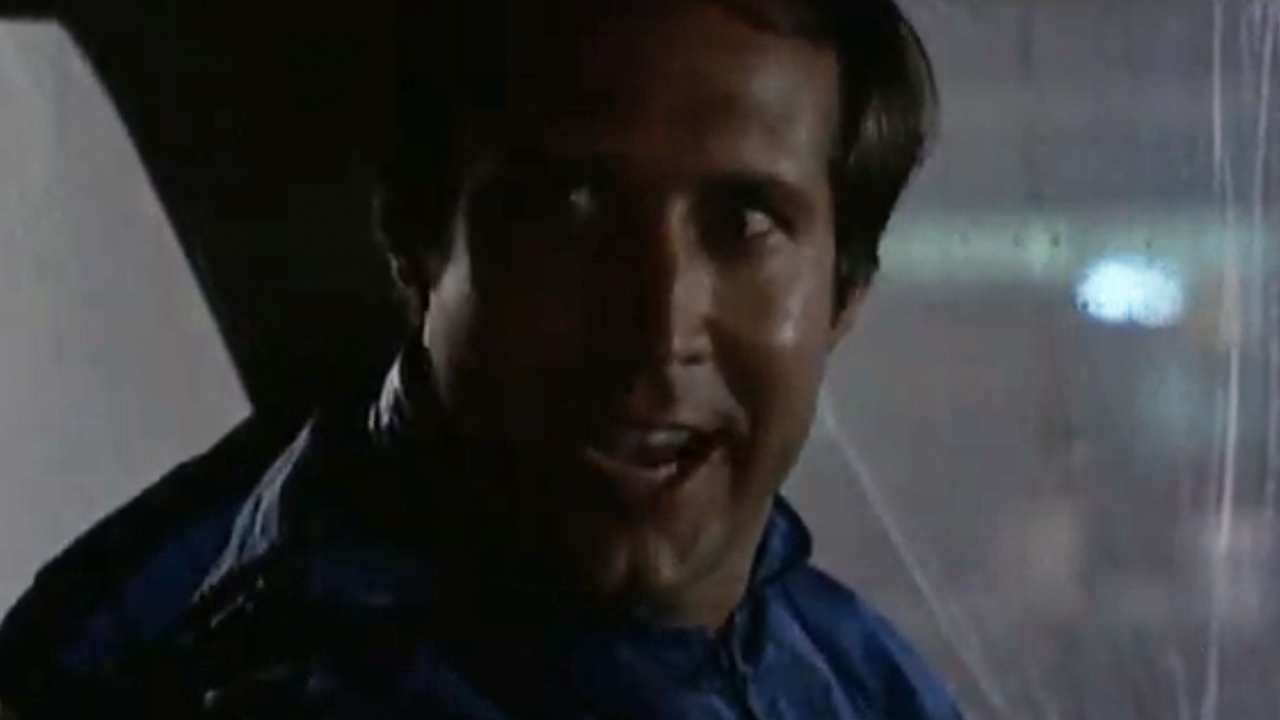 Chevy Chase looking crazy in National Lampoon's Vacation