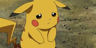 Pikachu looking sad.