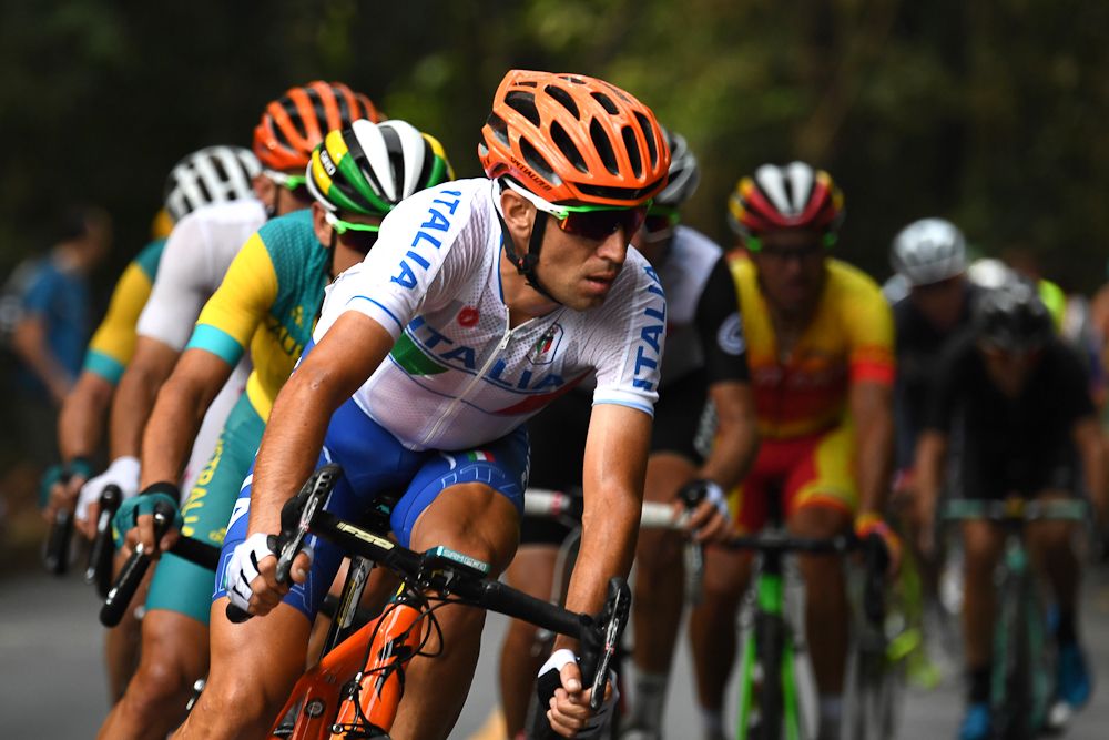 Vincenzo Nibali competes in the Rio Olympics road race