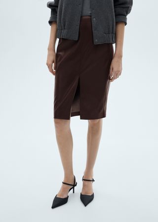 Faux-Leather Pencil Skirt - Women | Mango United Kingdom