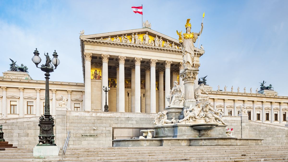 The Austrian parliament building in Vienna