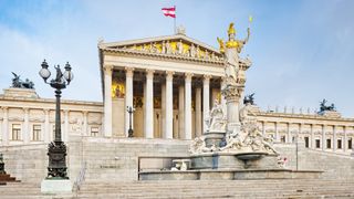 The Austrian parliament building in Vienna