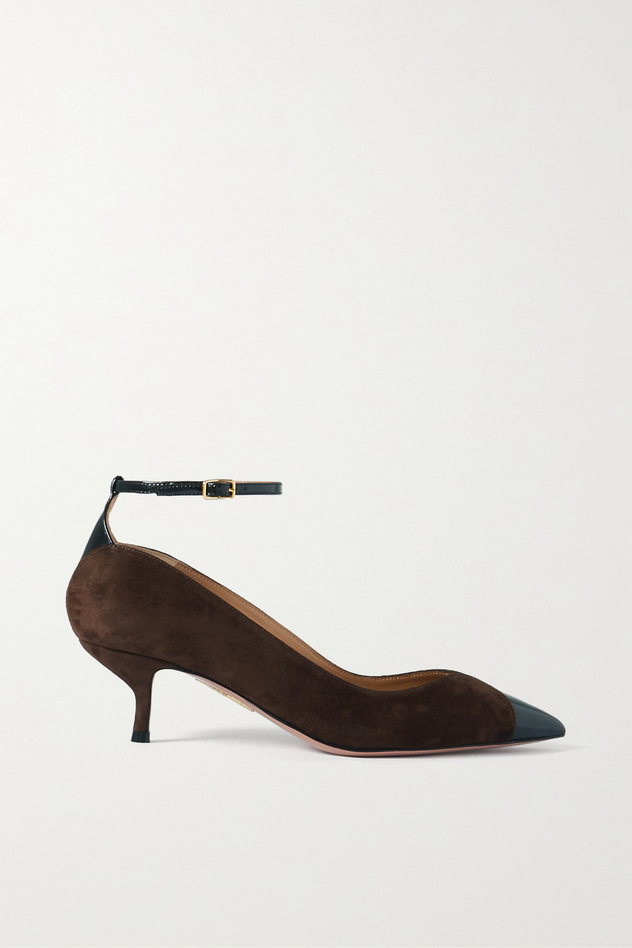 Pinot 50 Patent Leather-Trimmed Suede Pumps