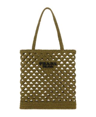 Best Price on the Market at Italist | Prada Khaki Straw Handbag