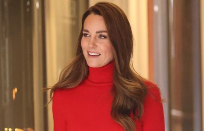 Catherine, Duchess of Cambridge leaves BAFTA after making a keynote speech on October 19, 2021 in London, England