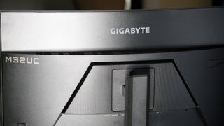 The back of a Gigabyte M32UC gaming monitor