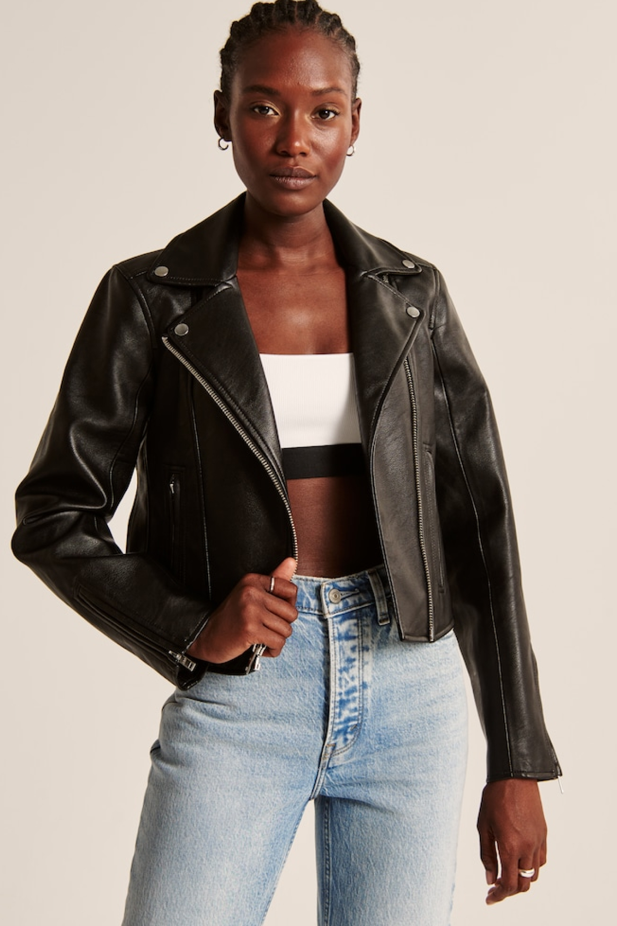Abercrombie Vegan Leather Moto Jacket